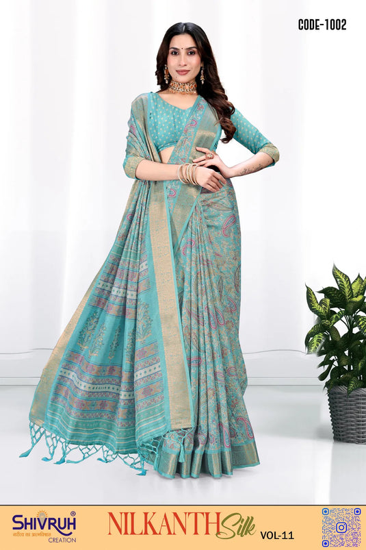 Latest saree in neon print and translucent fabric