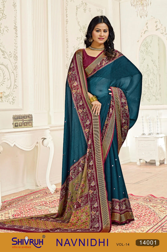 Shivruh Creation Premium Crepe Printed Saree with Blouse