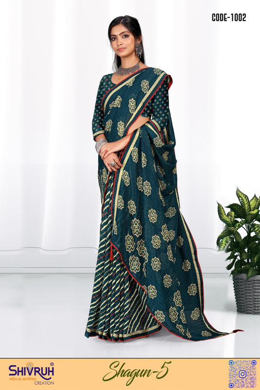 Festive wear Leheriya chiffon Saree for Women