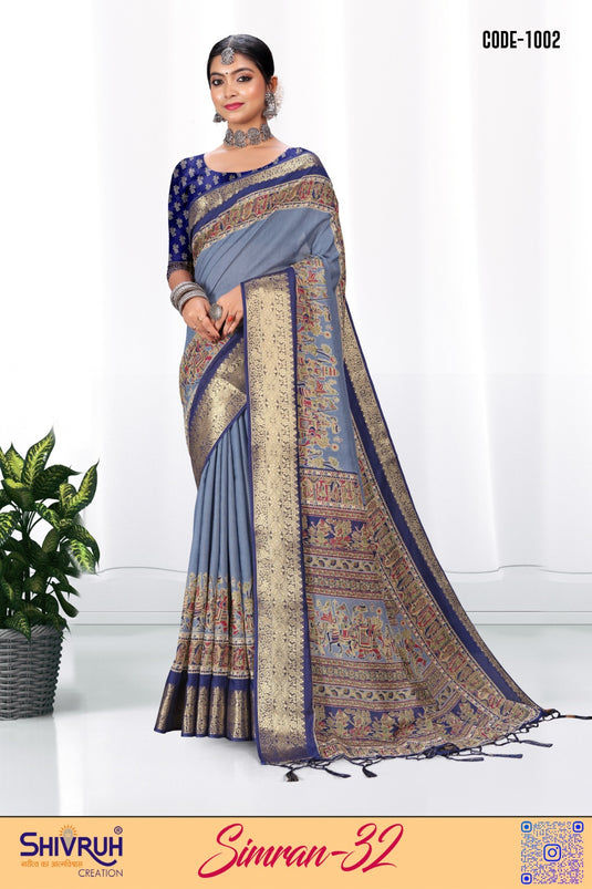 SHIVRUH soft cotton saree in yellow – saree for women with matching blouse