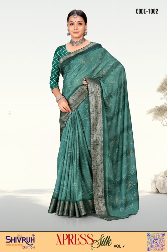 Traditional silk saree with golden zari work by SHIVRUH