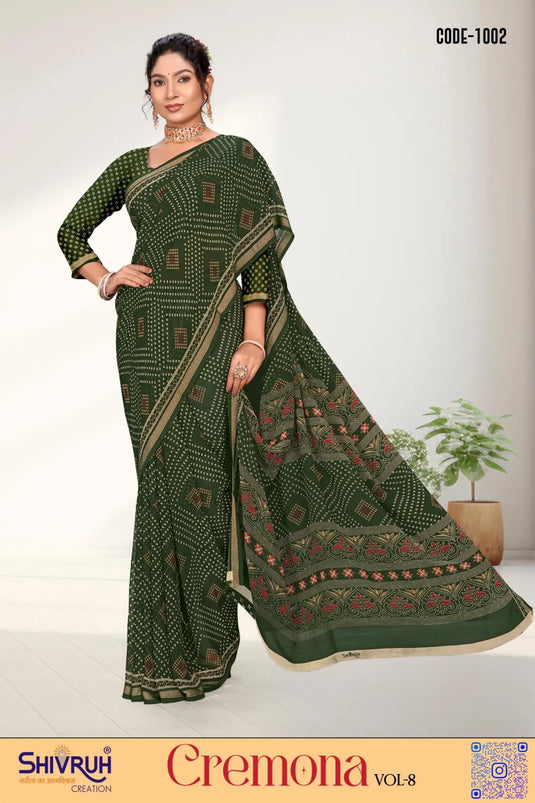 Glamorous Georgette Print Fancy Saree