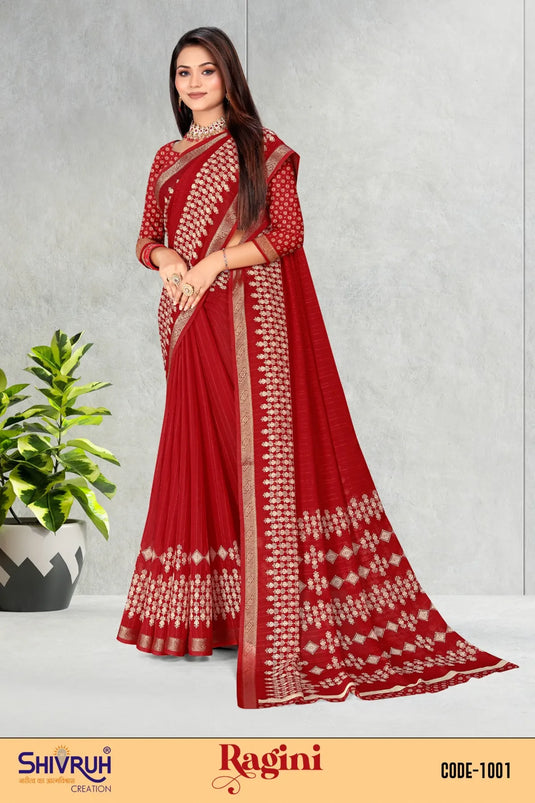 Women's Cotton Weaving zari Embellished saree
