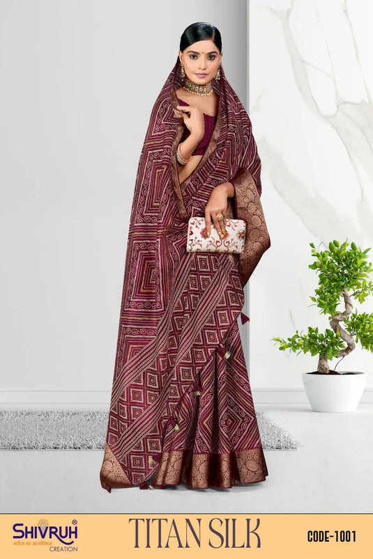 Women's Dola Silk Geometrical Print saree