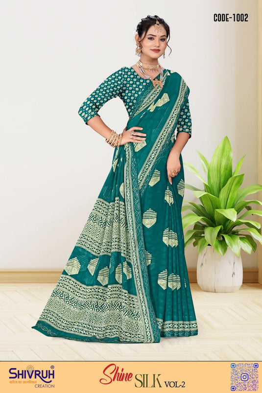 Royal banarasi saree in emerald green