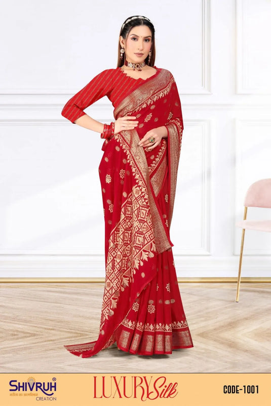 Cotton Jacqurad Butta Weaving saree for women
