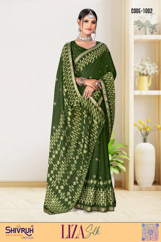 Smashing Women's Chiffon Viscose border Saree