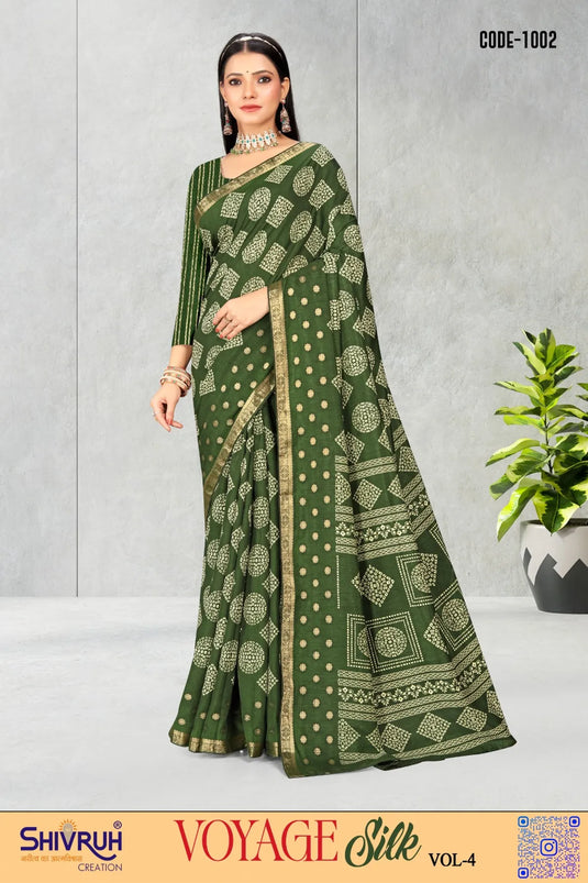 Arresting Dola Silk Geometric Print Weaving zari Saree