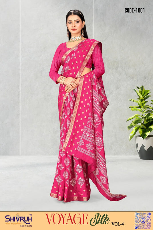 Arresting Dola Silk Geometric Print Weaving zari Saree