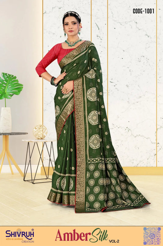 Half saree with contrast belt and blouse