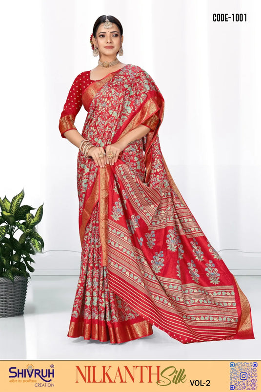 Lovely Dola Silk Nature print Fancy Saree