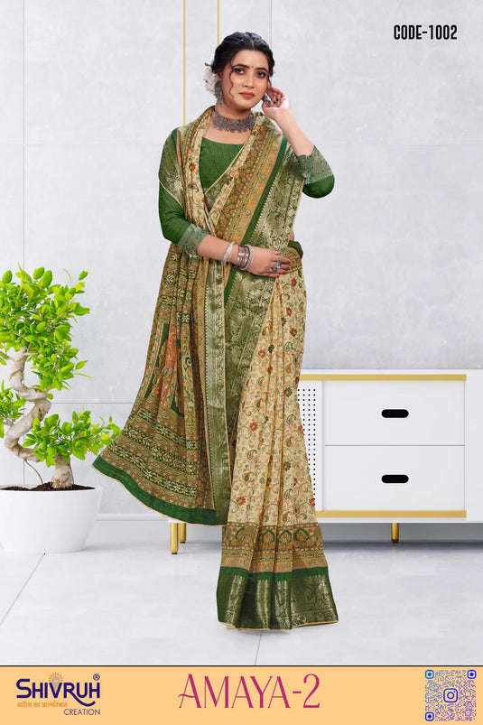 Silk saree with quilted texture design
