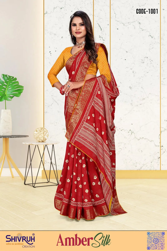 Wedding saree in pastel orchid with pearlwork