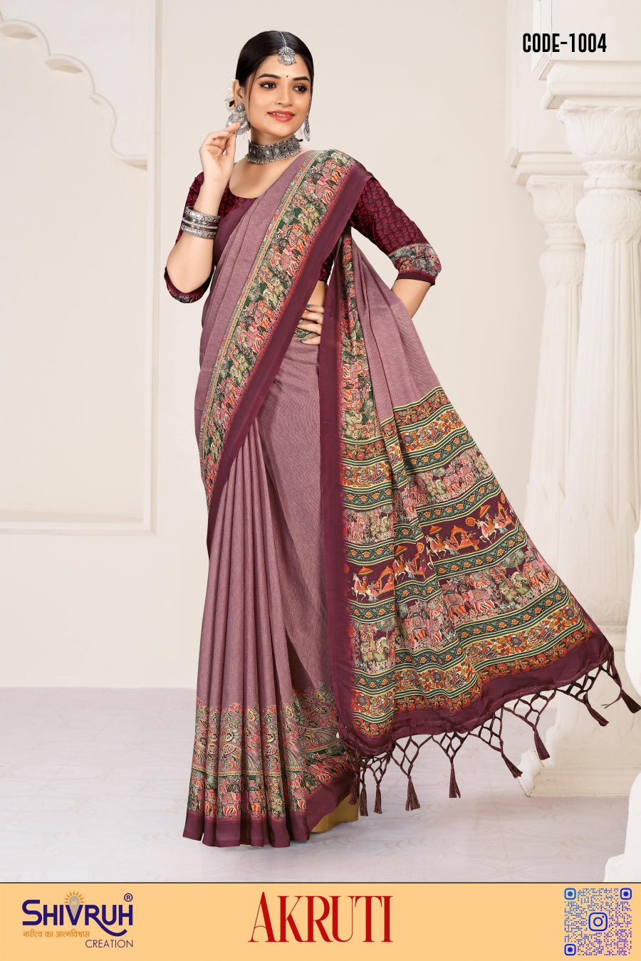 Banarasi saree with meenakari-style detailing