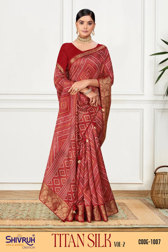 Women's Dola Silk Geometrical Print saree