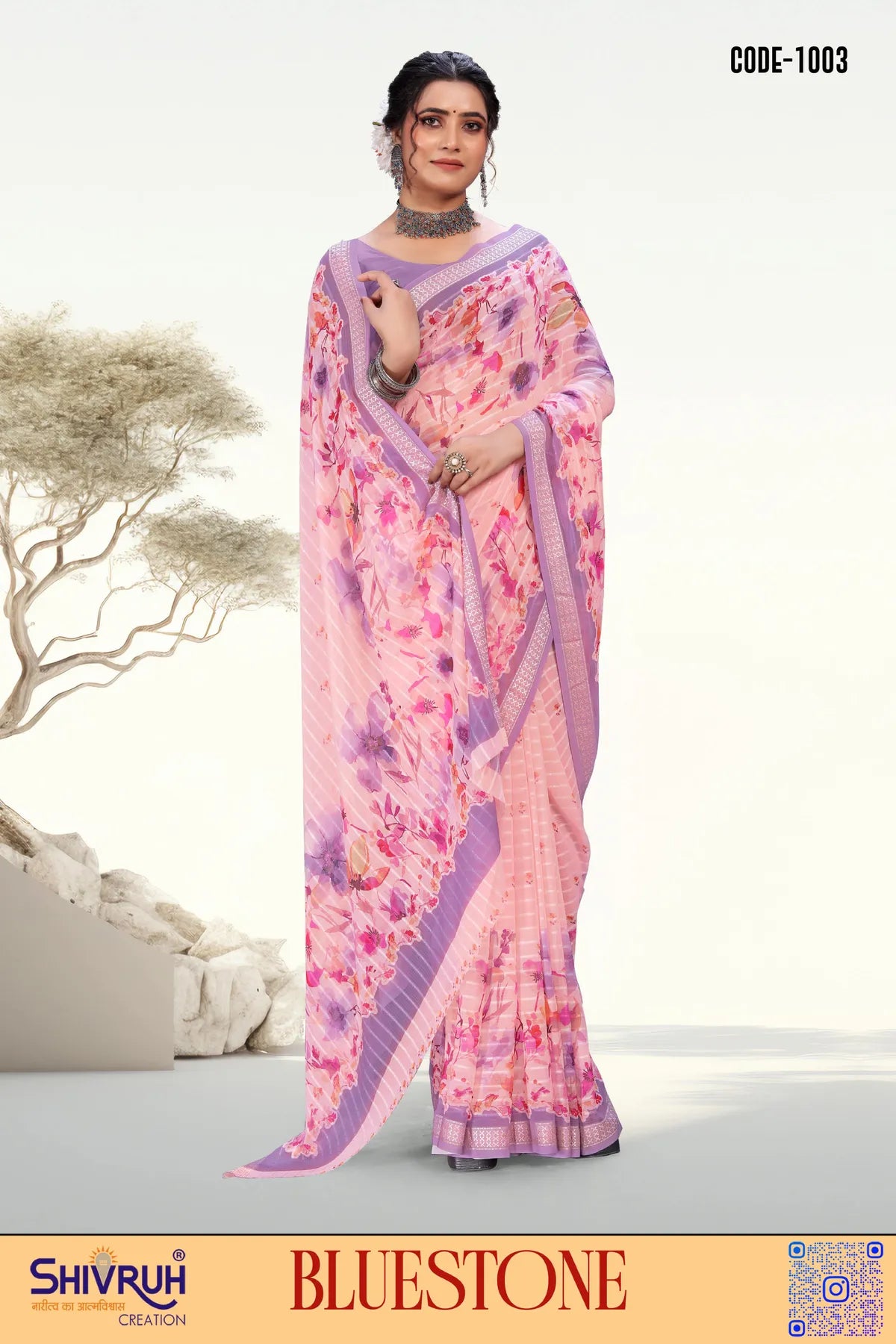 Artistic saree design in handwoven motif