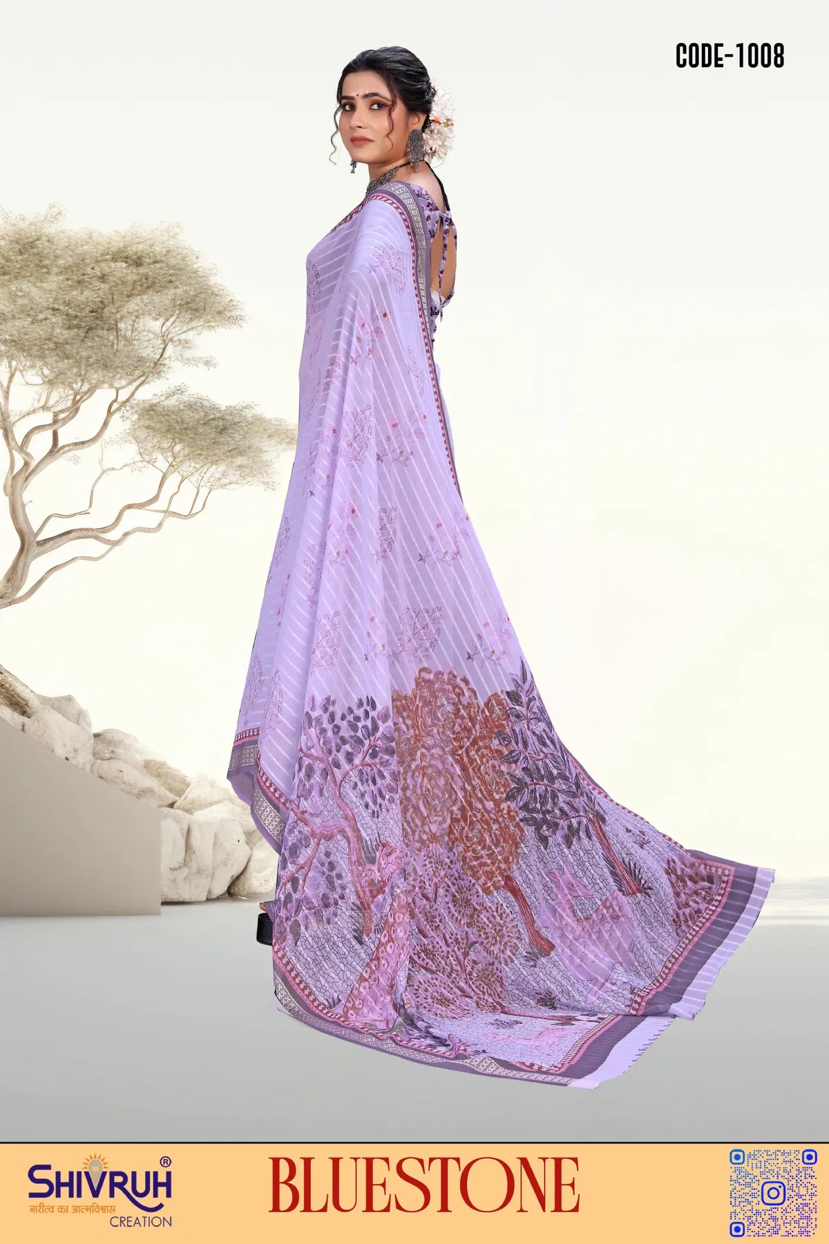 Saree blouse designs featuring pearl accents