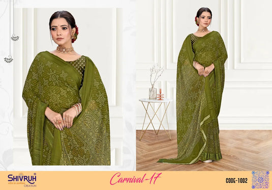 Georgette Bandhani design saree for women