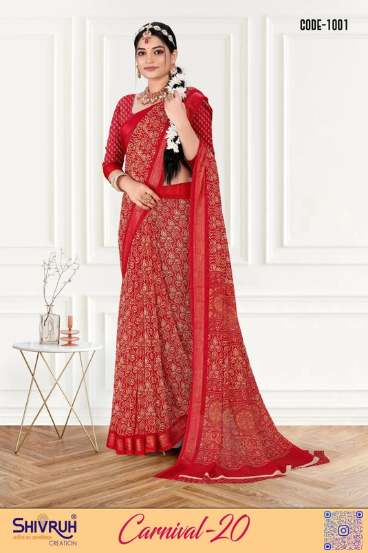 Georgette Paisley design saree for women