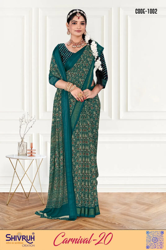 Georgette Paisley design saree for women
