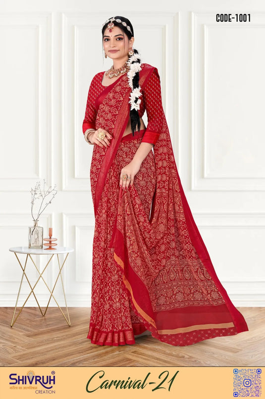 Georgette Floral design saree for women