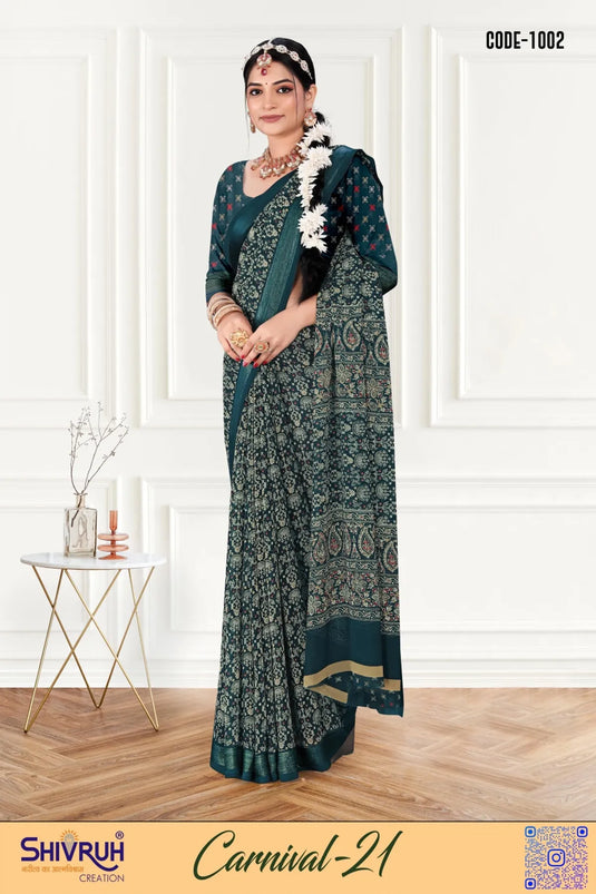 Georgette Floral design saree for women