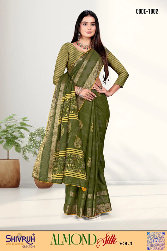 Saree blouse designs with frilled sleeves and pearl back