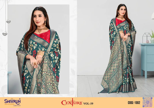 Dola silk Floral design saree for women