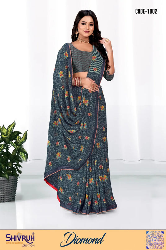 Festive sarees for women in bright contrasting colors