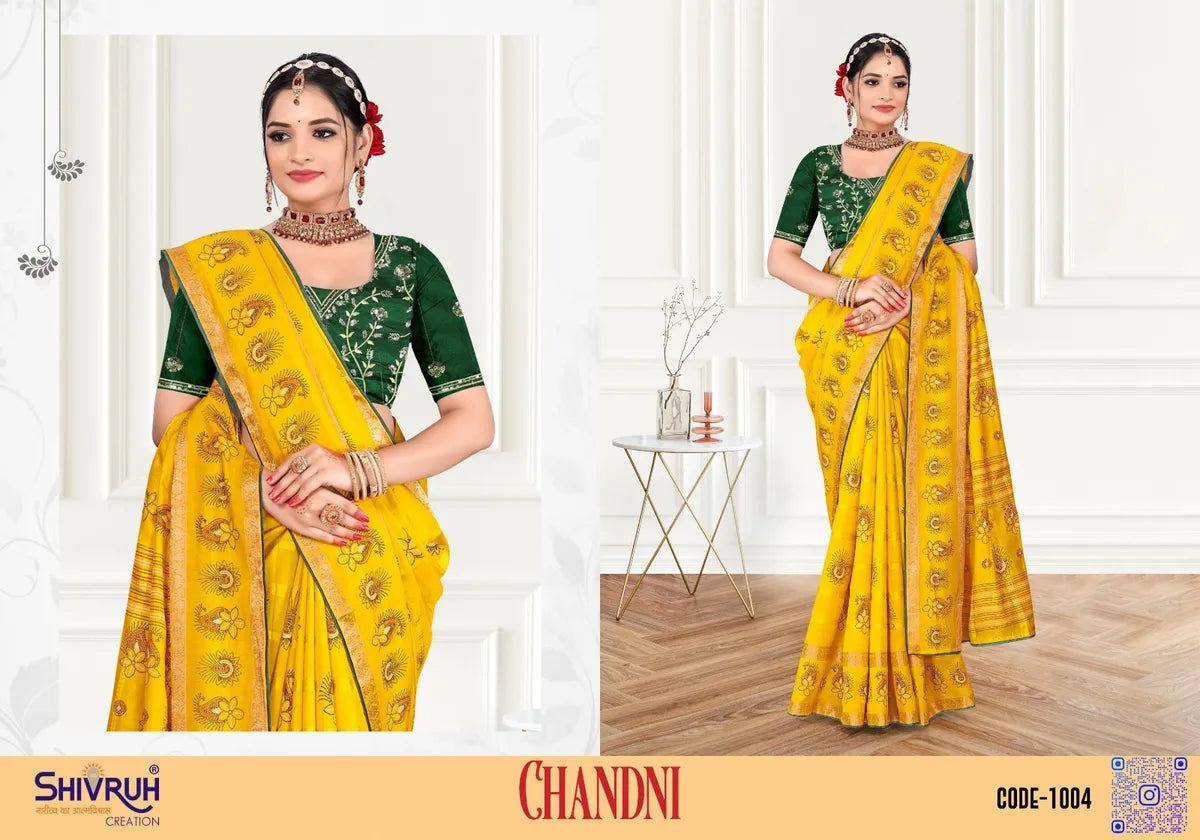 Pure silk saree with temple motif print