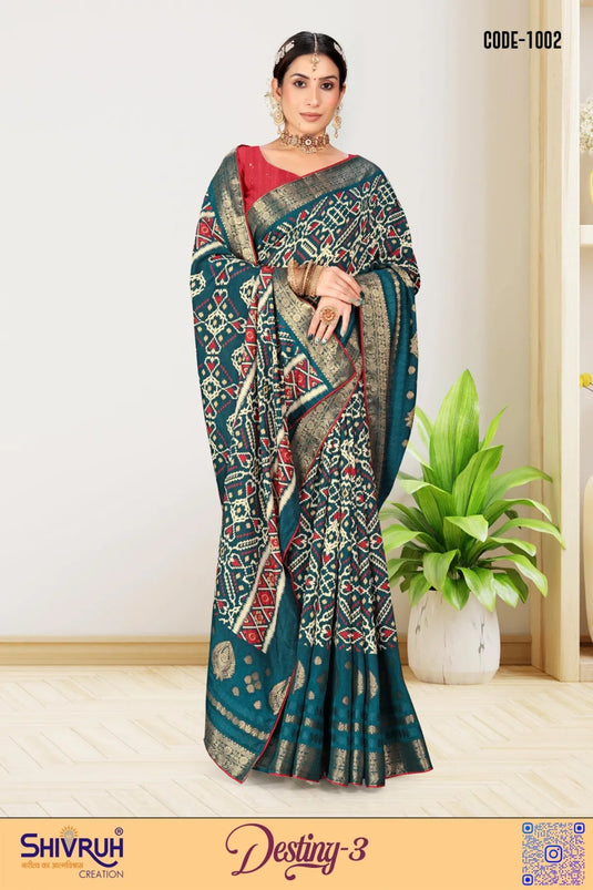 Dola silk Aari print design saree for women