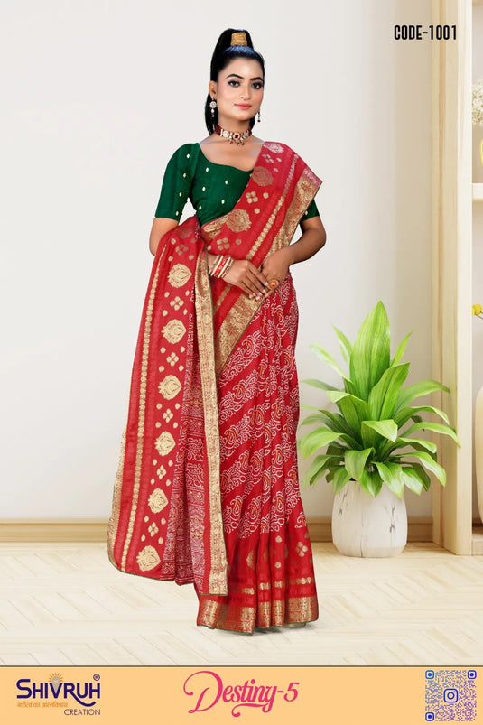 Dola silk Bandhej design saree for women