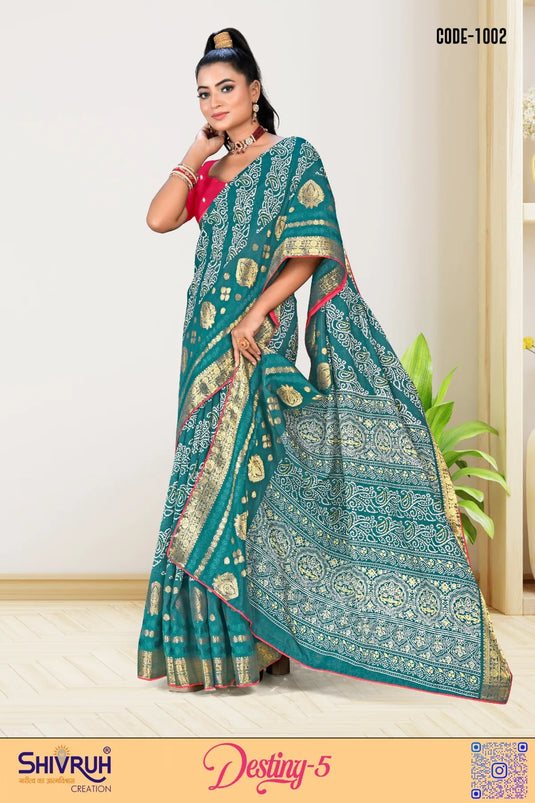 Dola silk Bandhej design saree for women