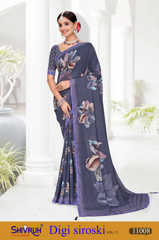 Hot saree in net fabric with shimmering details