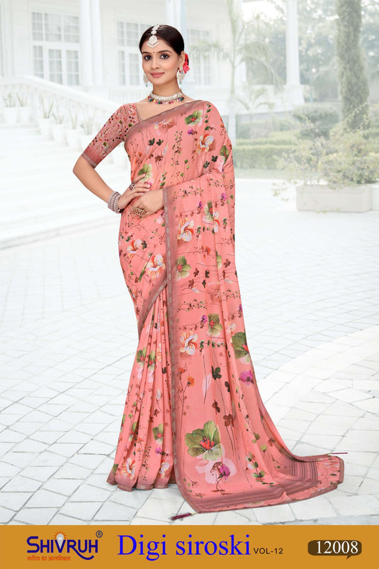 Elegant saree for women in vibrant georgette fabric