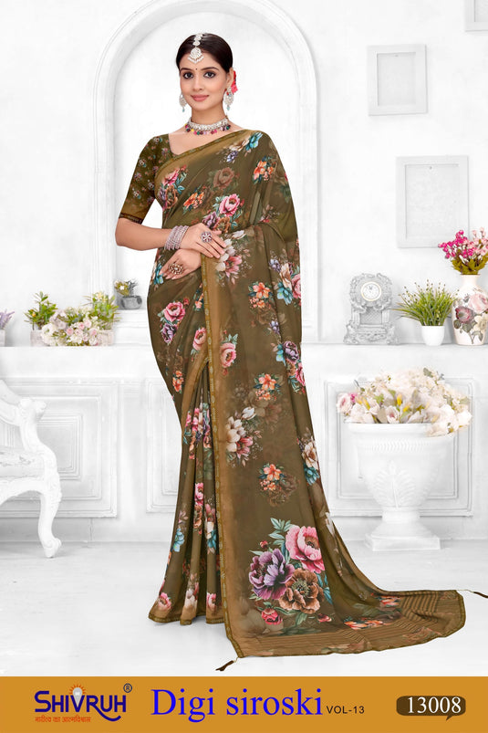 Saree blouse set with stitched blouse and fall