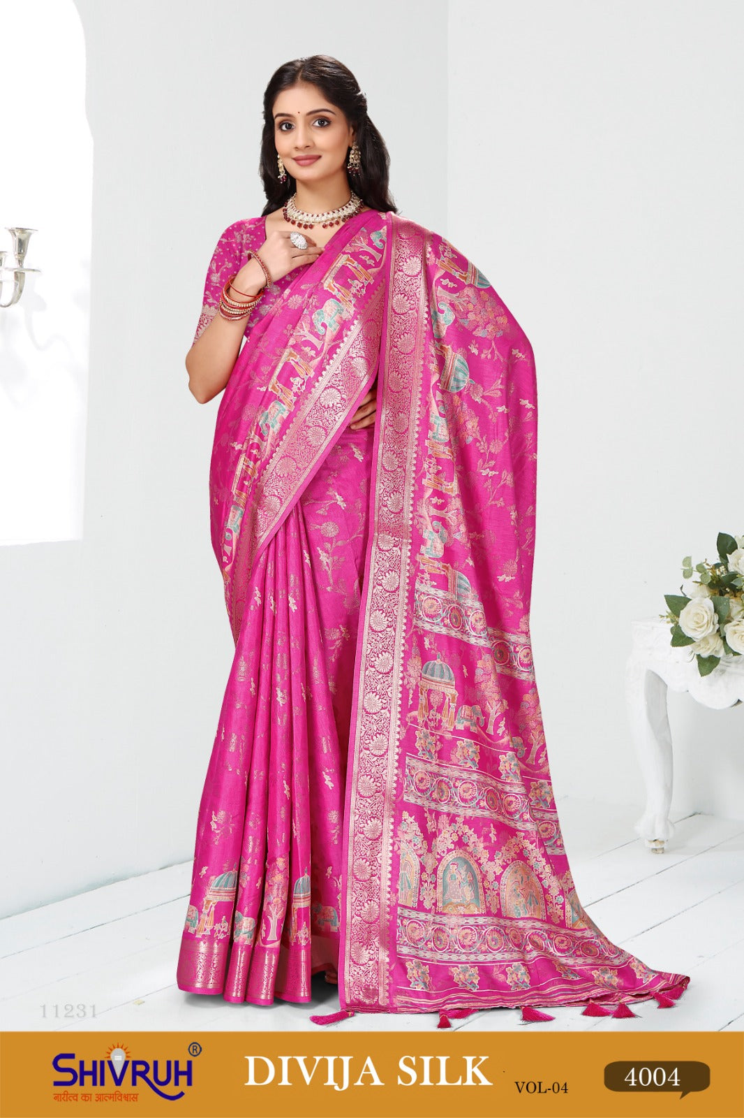 Pure cotton saree with hand-block print