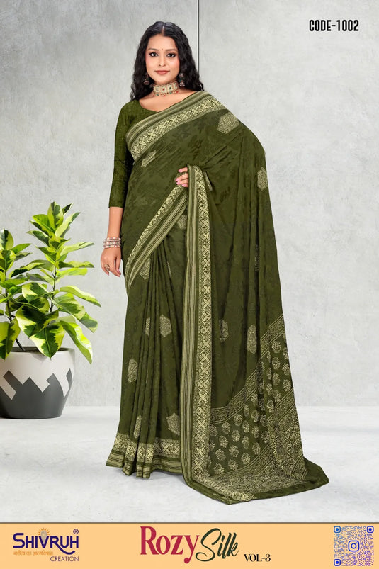 Georgette Spider web Woven Saree for women