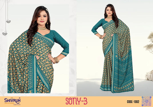 Appealing Rimzim Crepe Aari print Weaving Saree