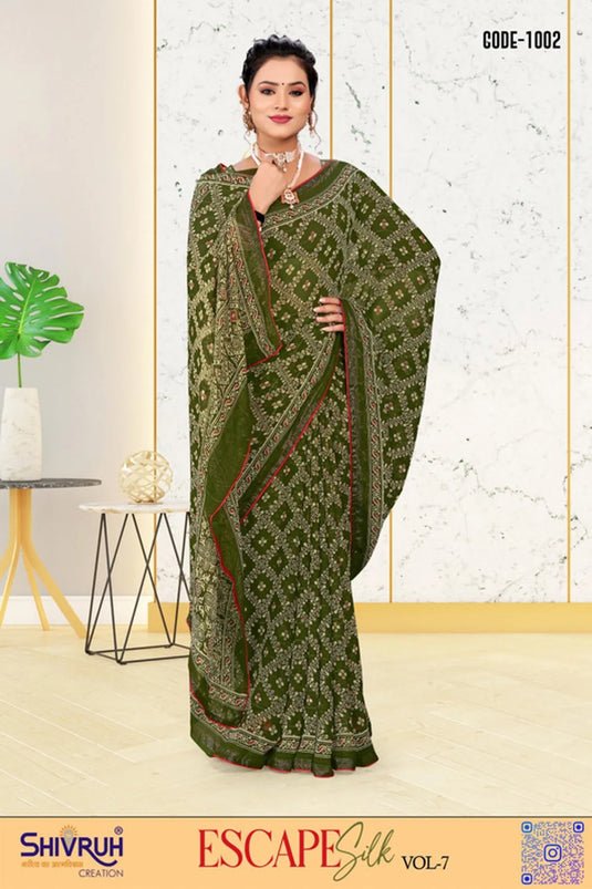 Printed Georgette Festival wear saree