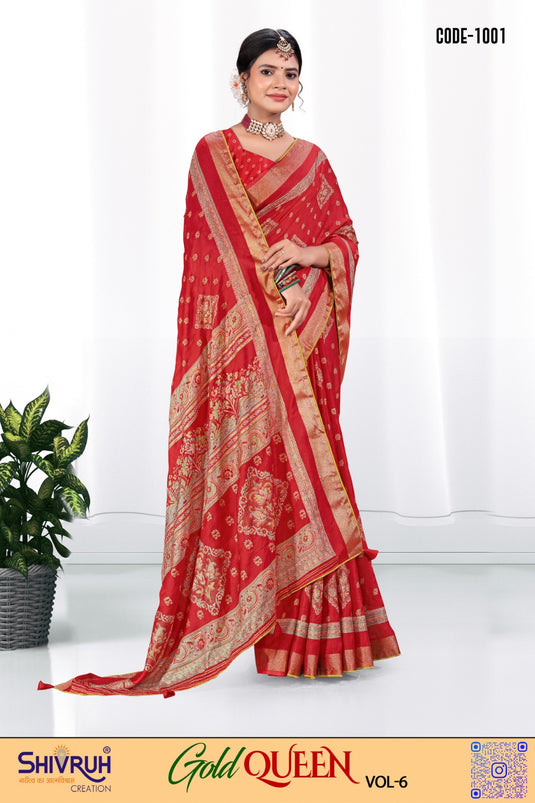 Shivruh Creation Soft Moss Foil Touch Saree with Zari Border & Running Blouse | Premium New Arrival