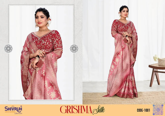 Latest collection saree with foil print