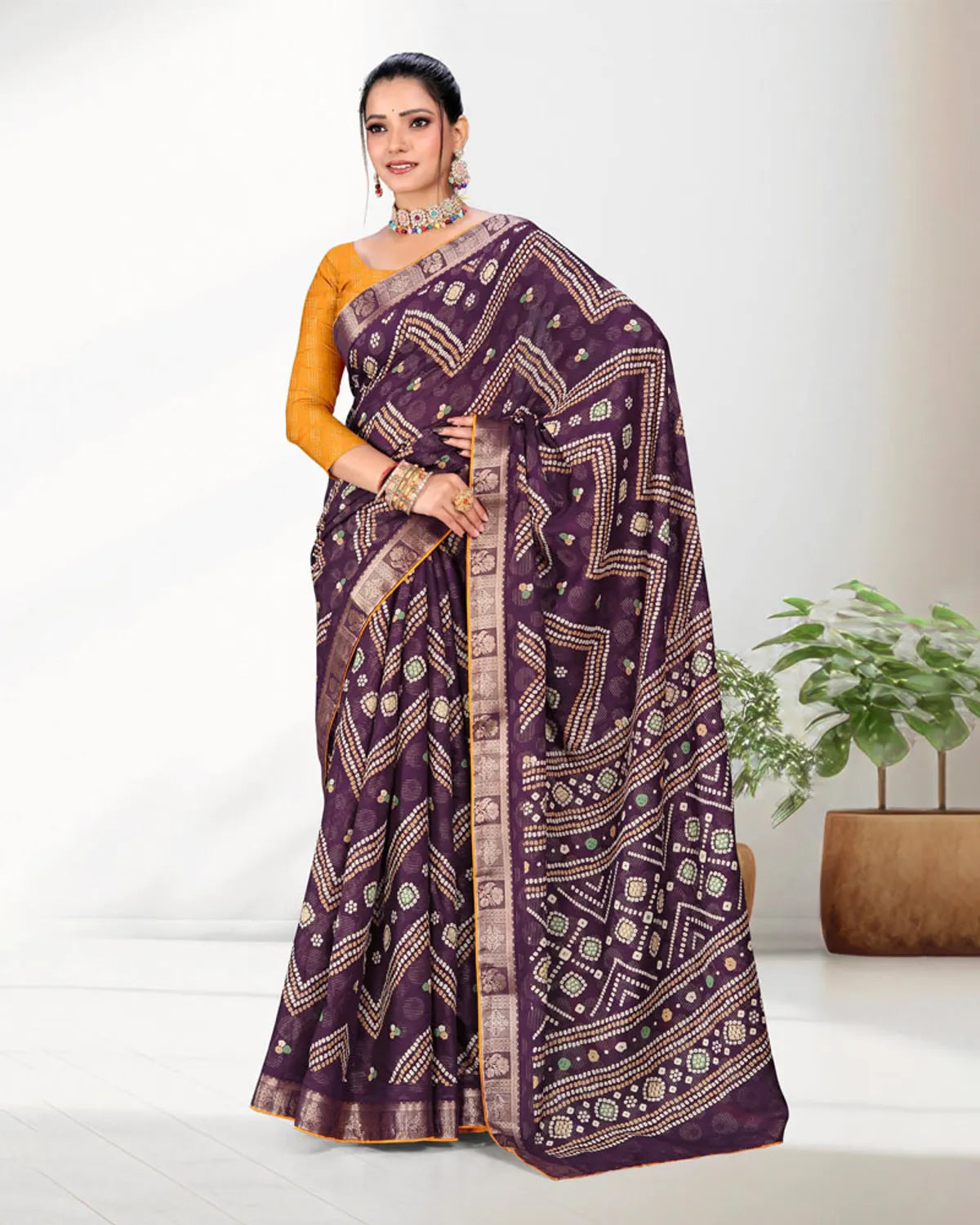 New saree with statement embellishments