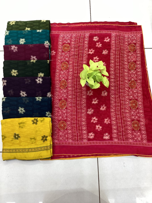 Sleeveless saree blouse with modern cut