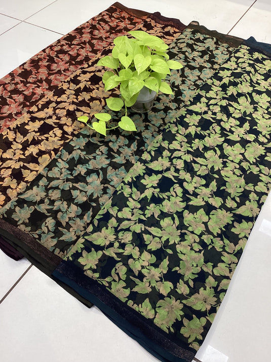 Lehriya saree with traditional wave prints and soft drape