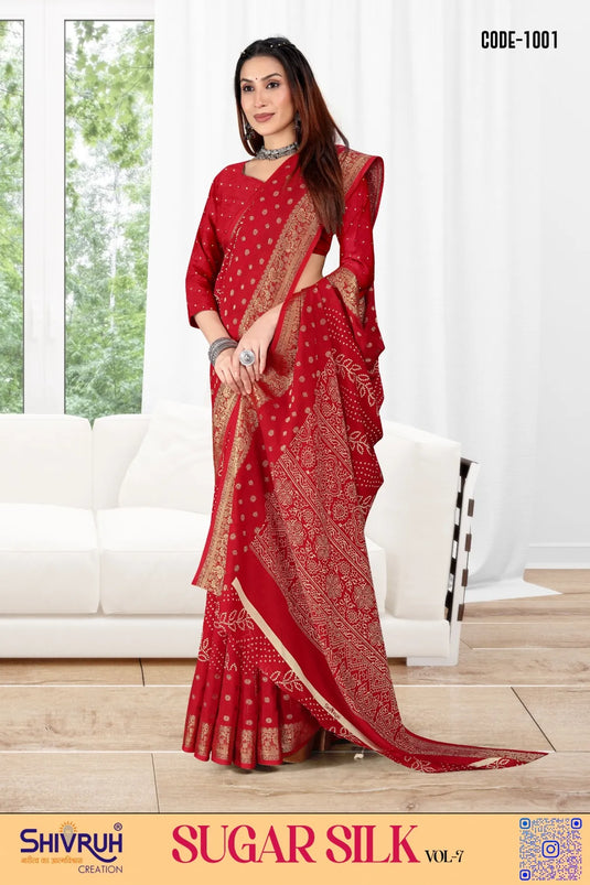 Woven Jacquard Border Soft cotton Saree with Blouse For Women
