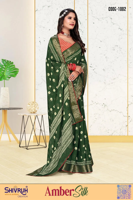 Women saree in blush with laser-cut border