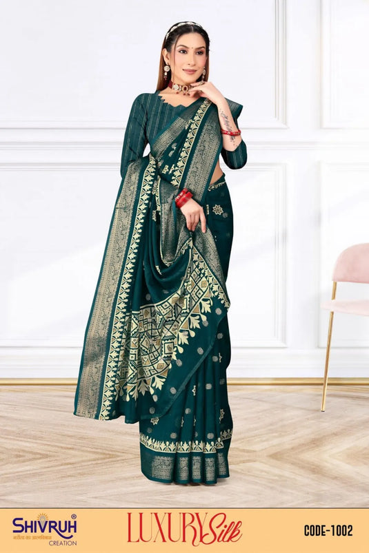 Cotton Jacqurad Butta Weaving saree for women