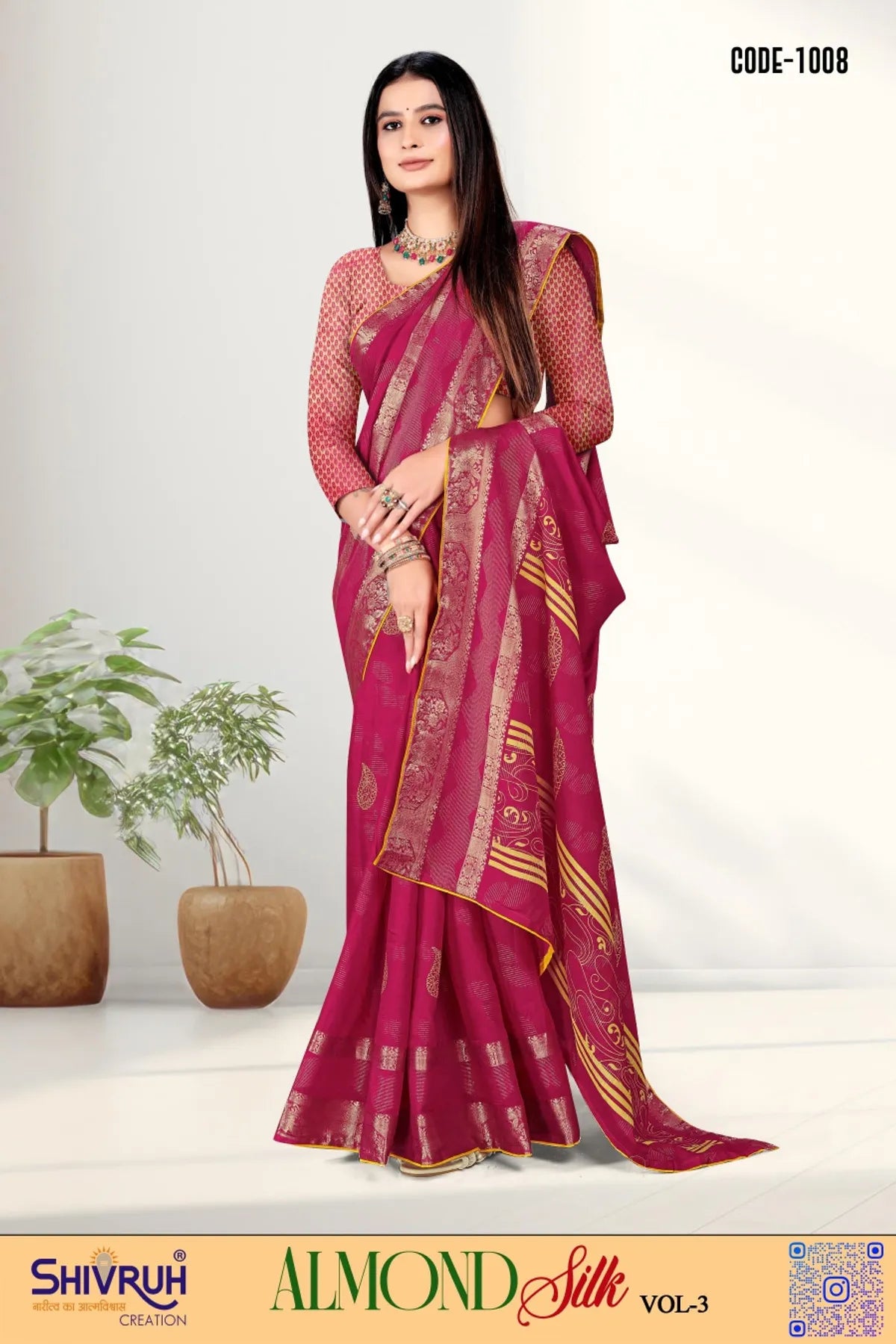 Leheriya saree in soft mauve with gold work
