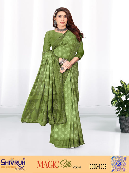 Designer sarees with ruffled border